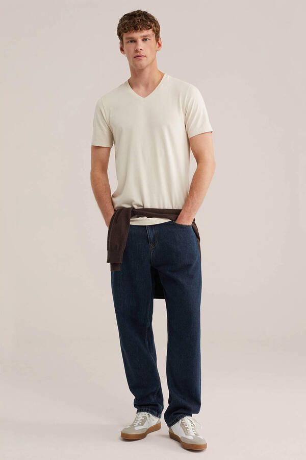 WE Fashion slim T-shirt beige - Foto 3