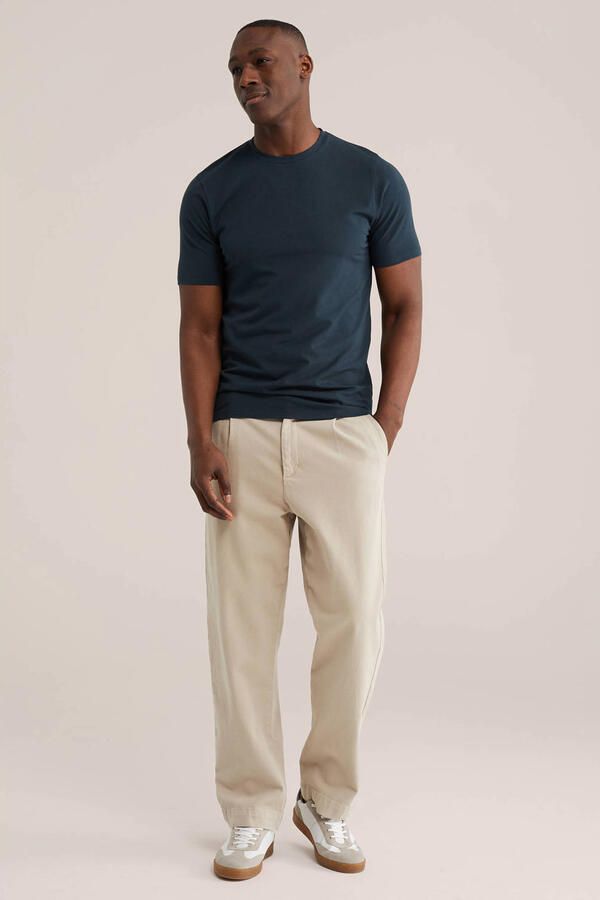 WE Fashion slim T-shirt donkergroen - Foto 2