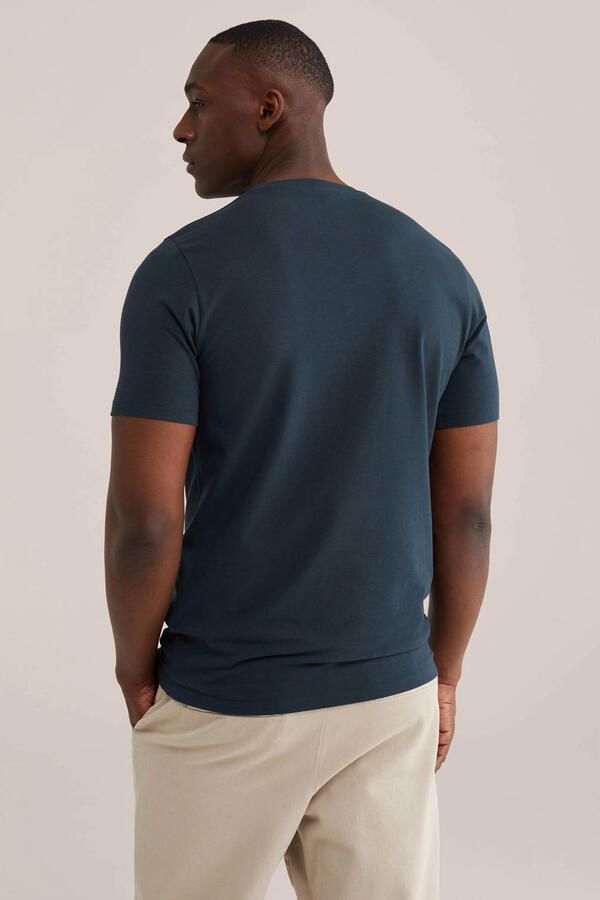 WE Fashion slim T-shirt donkergroen - Foto 3