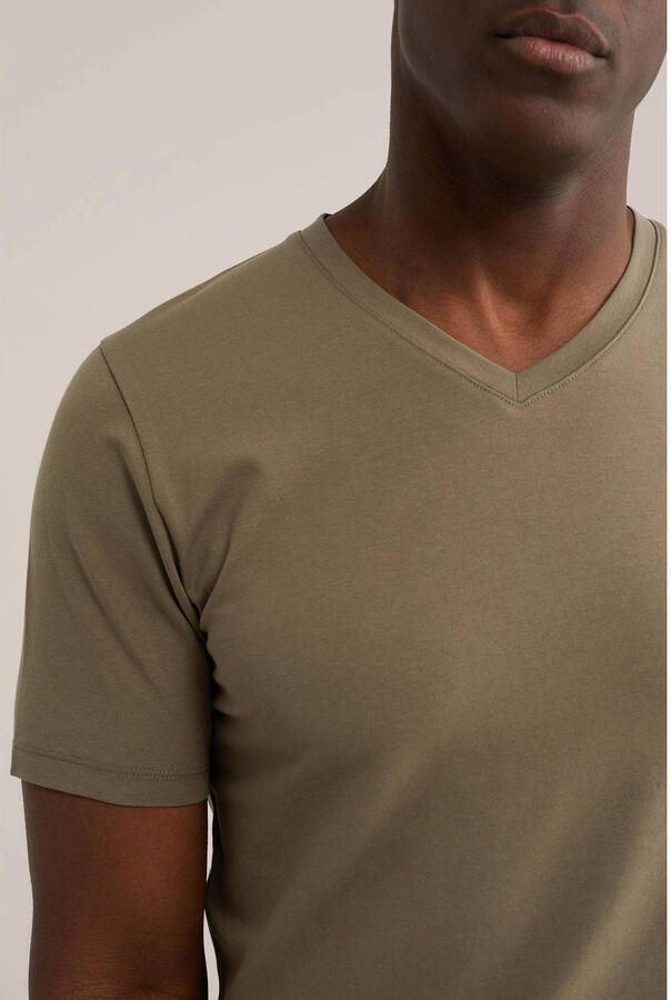 WE Fashion slim T-shirt groen - Foto 2
