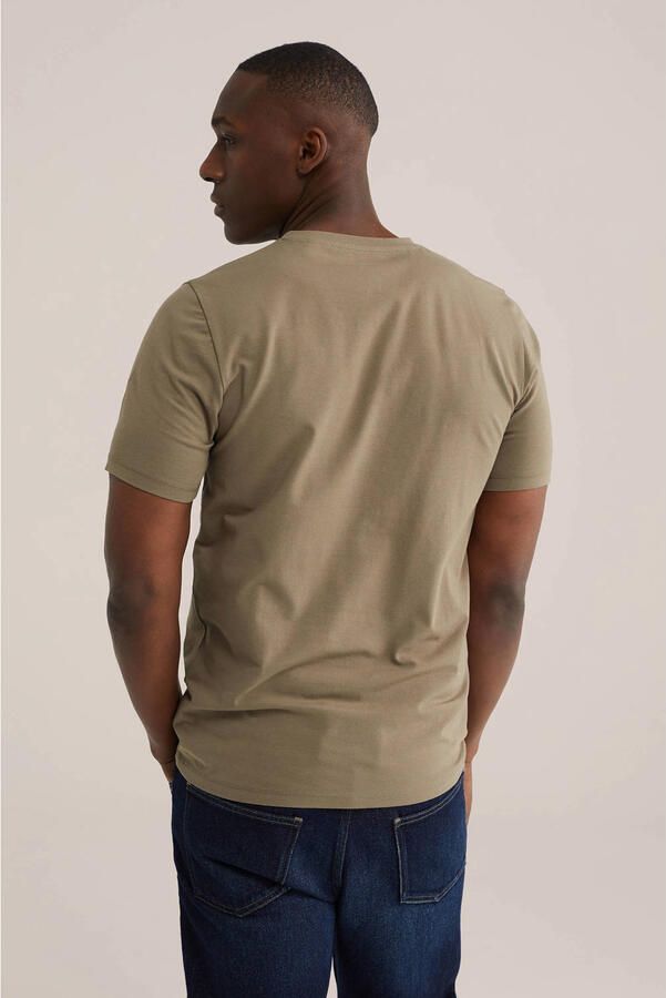 WE Fashion slim T-shirt groen - Foto 3