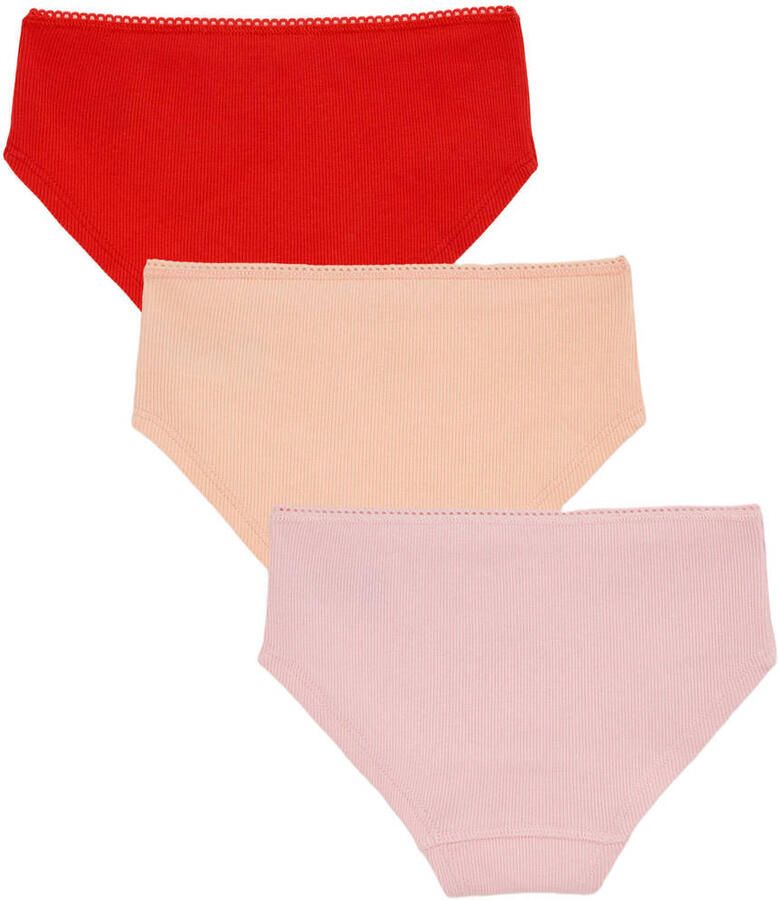 WE Fashion slip rood roze (set van 3)