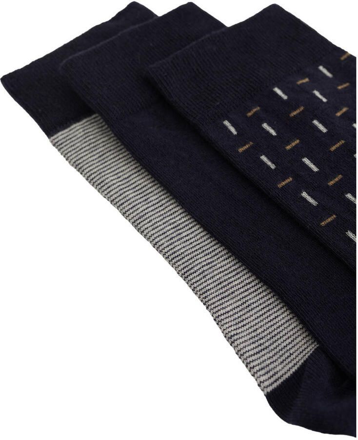 WE Fashion sokken donkerblauw (set van 3)