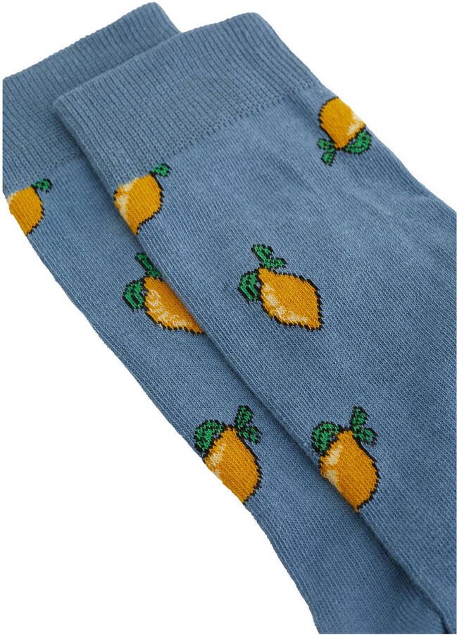 WE Fashion sokken met all over print blauw