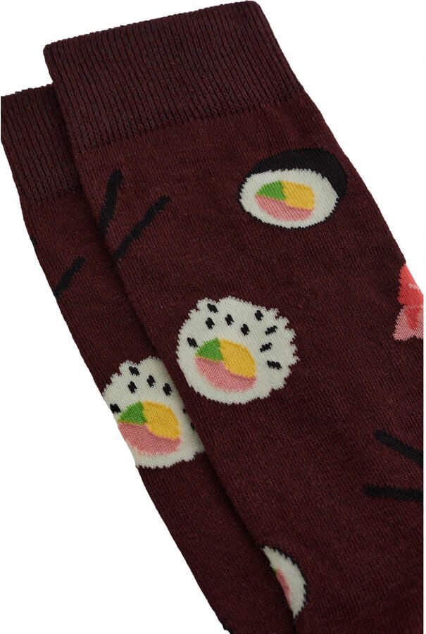 WE Fashion sokken met all over print bordeauxrood - Foto 2