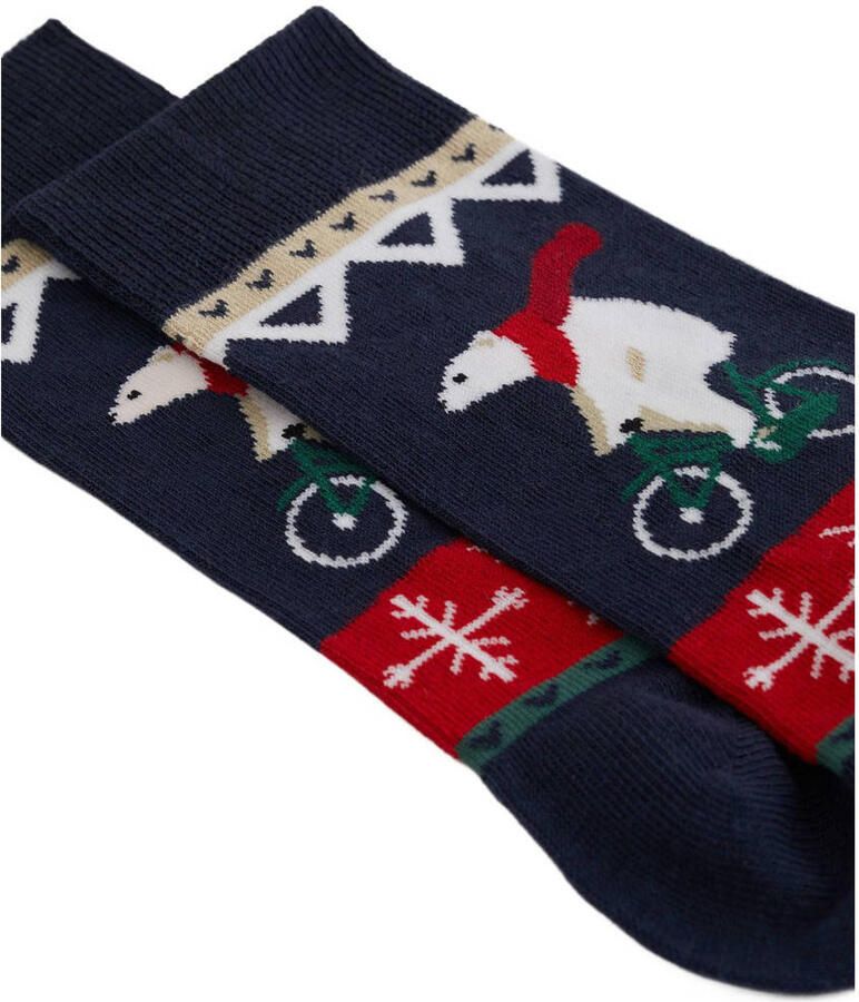 WE Fashion sokken met all over print donkerblauw - Foto 2
