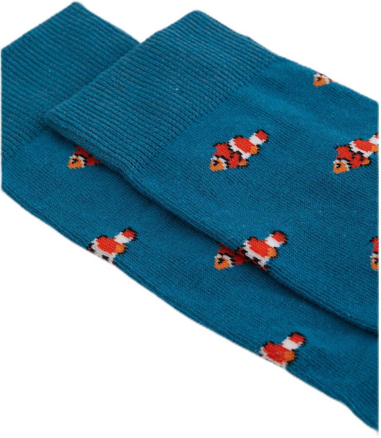 WE Fashion sokken met dierenprint blauw - Foto 2