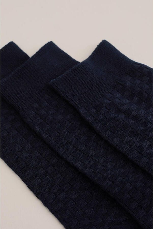 WE Fashion sokken donkerblauw (set van 3) - Foto 2