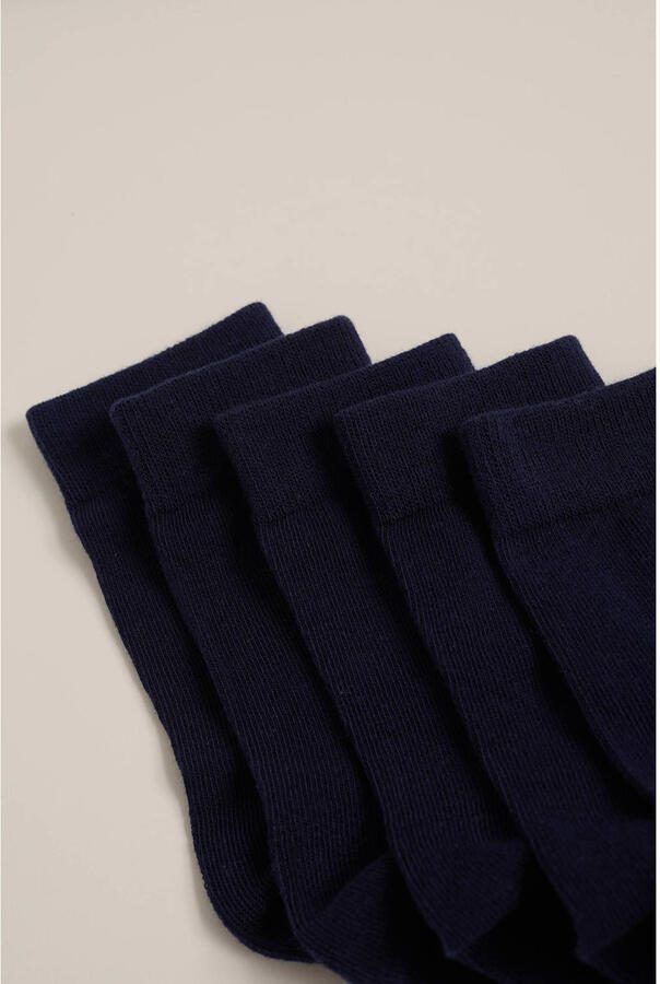 WE Fashion sokken set van 5 donkerblauw Jongens Katoen Effen 23 26 - Foto 2