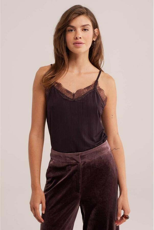 WE Fashion spaghettitop aubergine