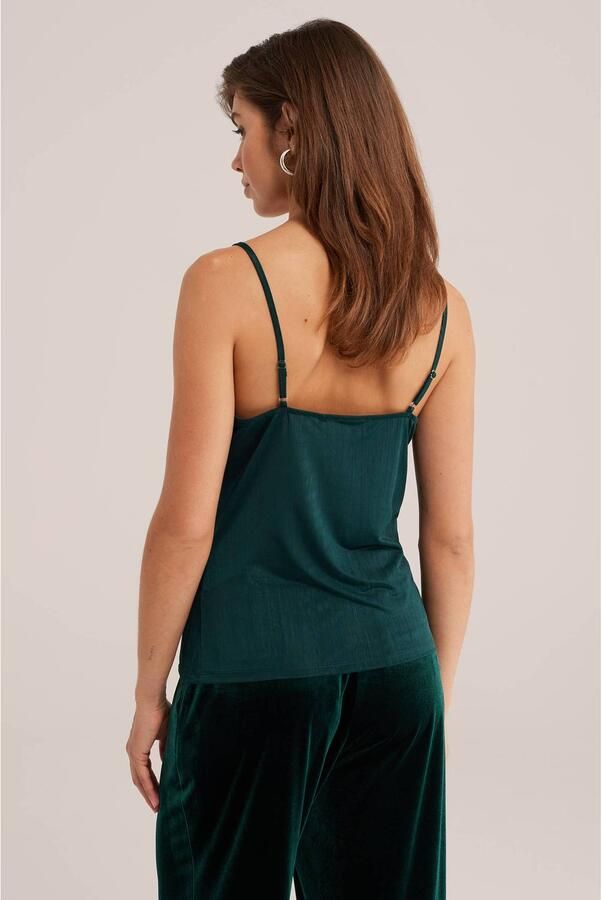 WE Fashion spaghettitop donkergroen - Foto 2