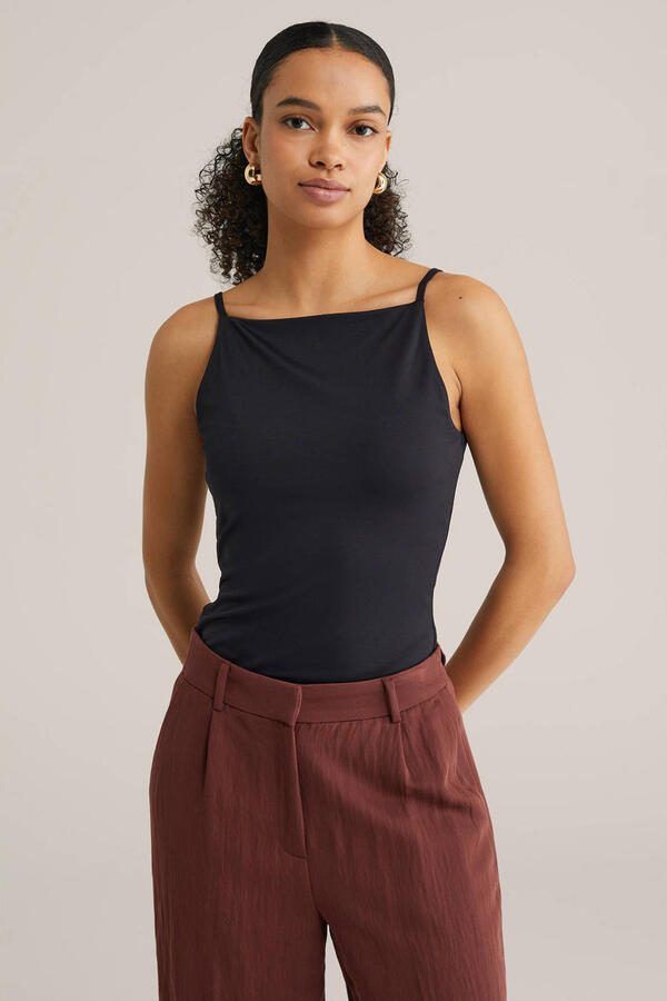 WE Fashion spaghettitop zwart