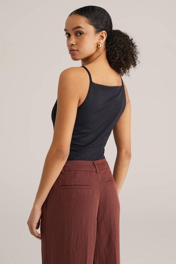 WE Fashion spaghettitop zwart - Foto 3