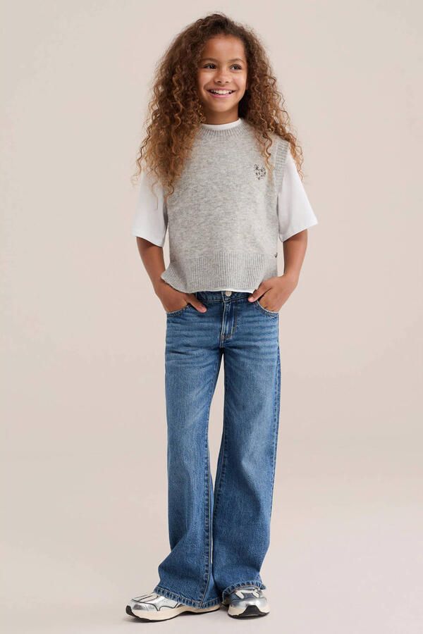 WE Fashion spencer met borduursels en wol grijs - Foto 2