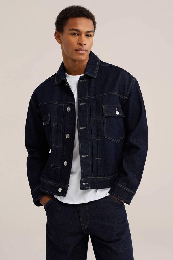WE Fashion spijkerjas donkerblauw