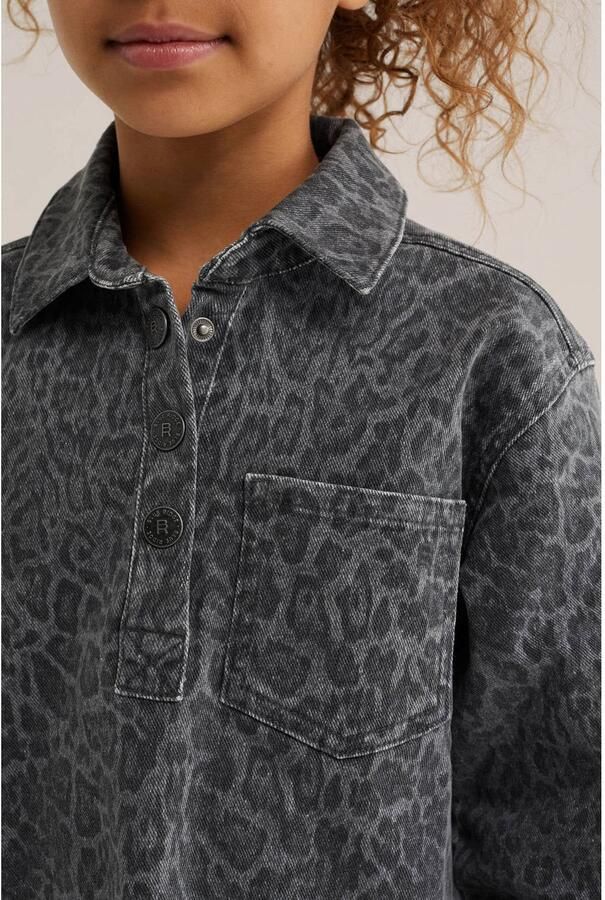 WE Fashion spijkerjurk met panterprint grijs - Foto 2