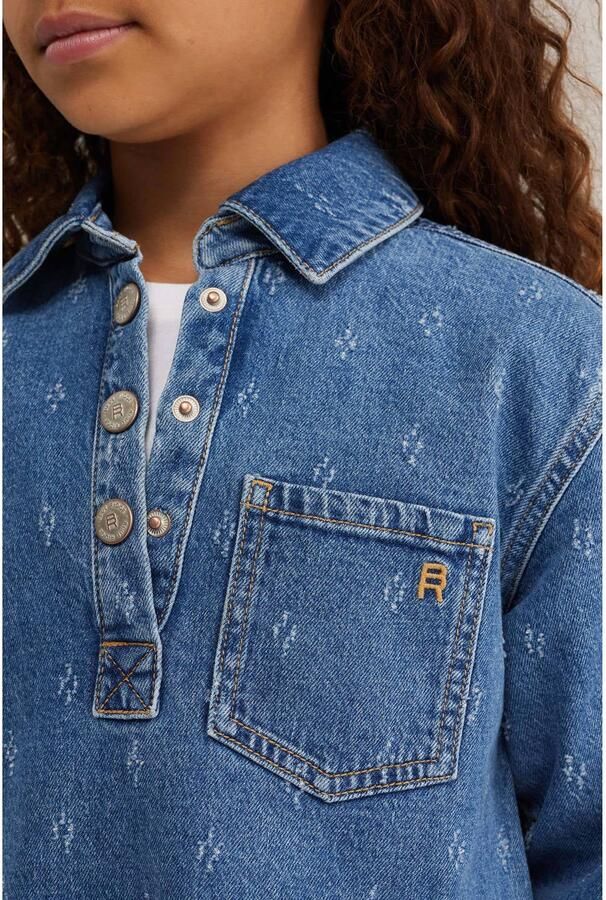 WE Fashion spijkerjurk met print blauw - Foto 2