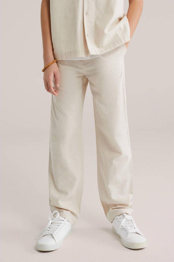 WE Fashion straight casual broek beige