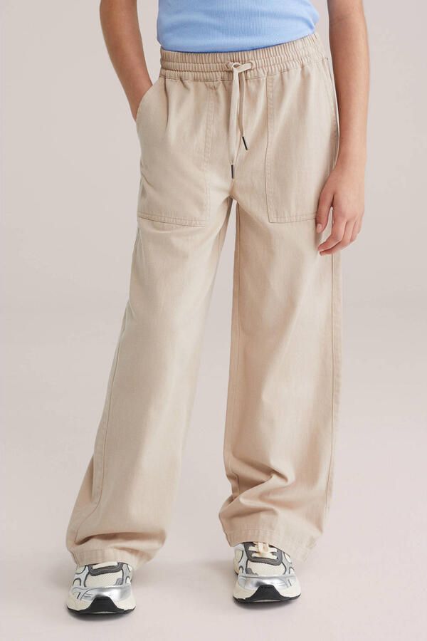 WE Fashion straight casual broek beige