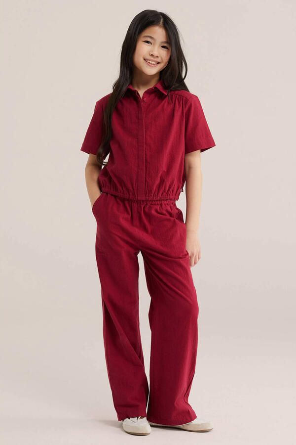 WE Fashion straight casual broek donkerrood - Foto 3