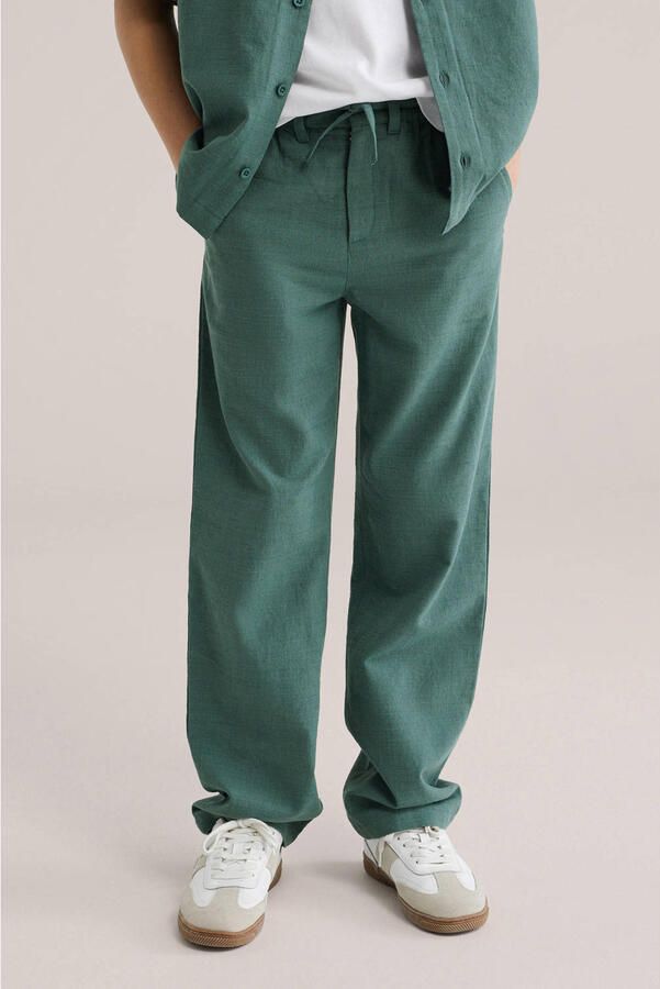 WE Fashion straight casual broek groen