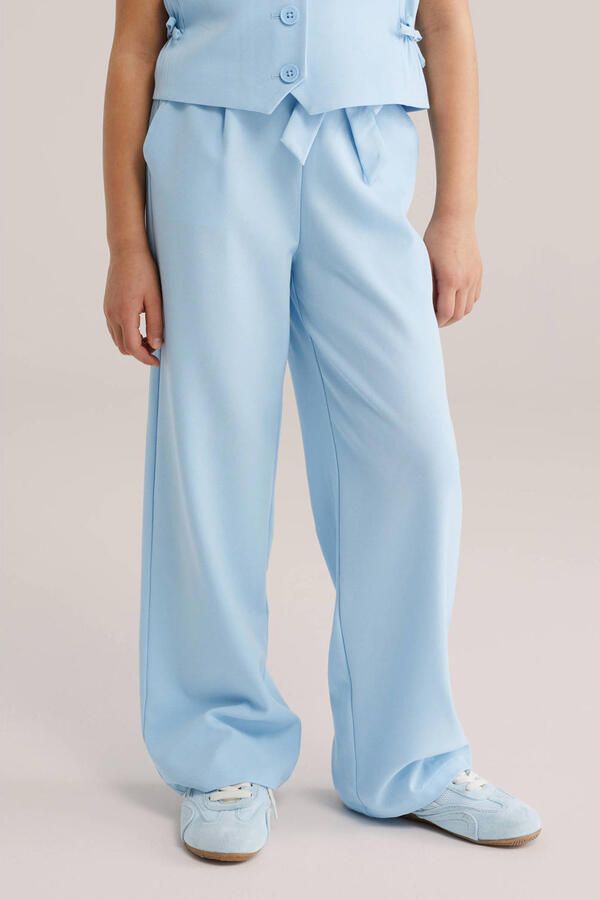 WE Fashion straight casual broek lichtblauw