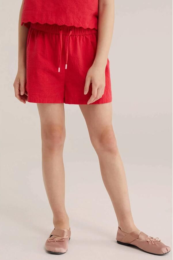 WE Fashion straight casual short rood