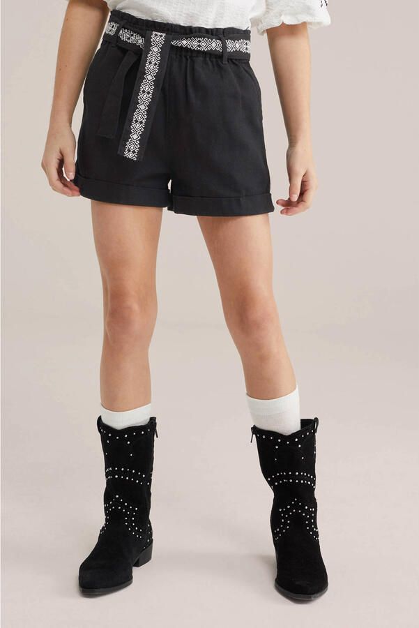 WE Fashion straight casual short zwart