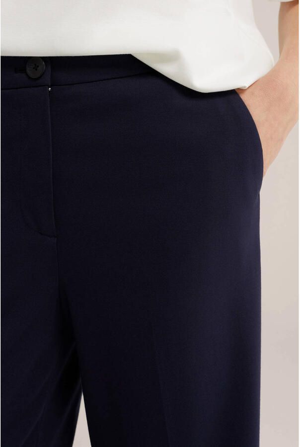 WE Fashion straight fit pantalon donkerblauw