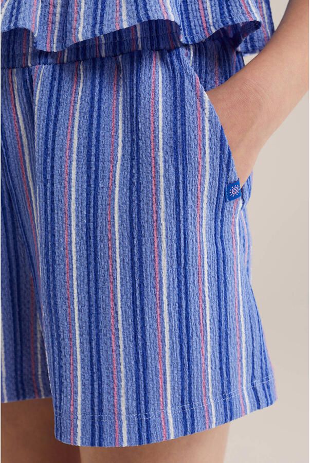 WE Fashion straight gestreepte casual short blauw - Foto 2