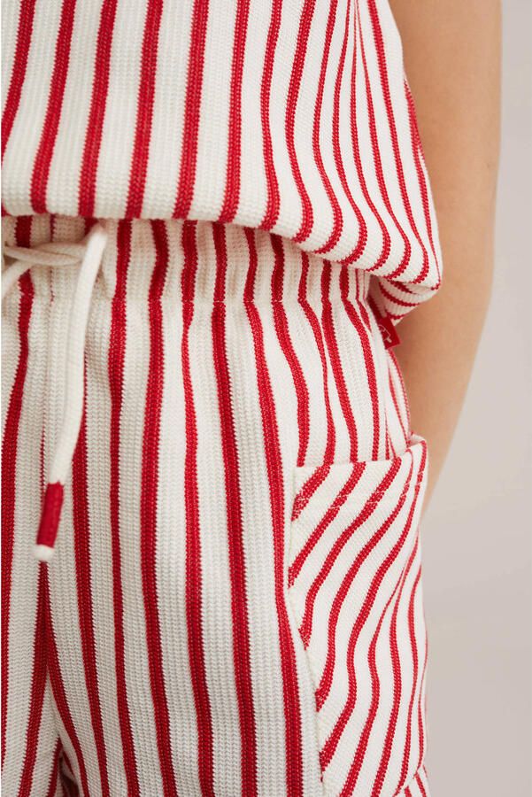 WE Fashion straight gestreepte casual short rood gebreid - Foto 2