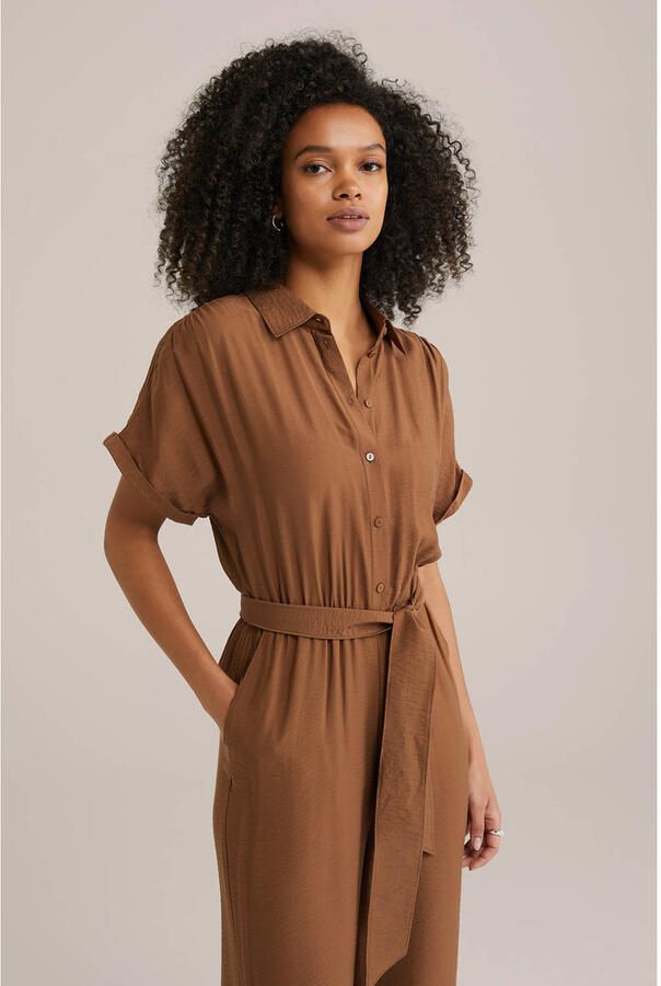 WE Fashion straight jumpsuit bruin