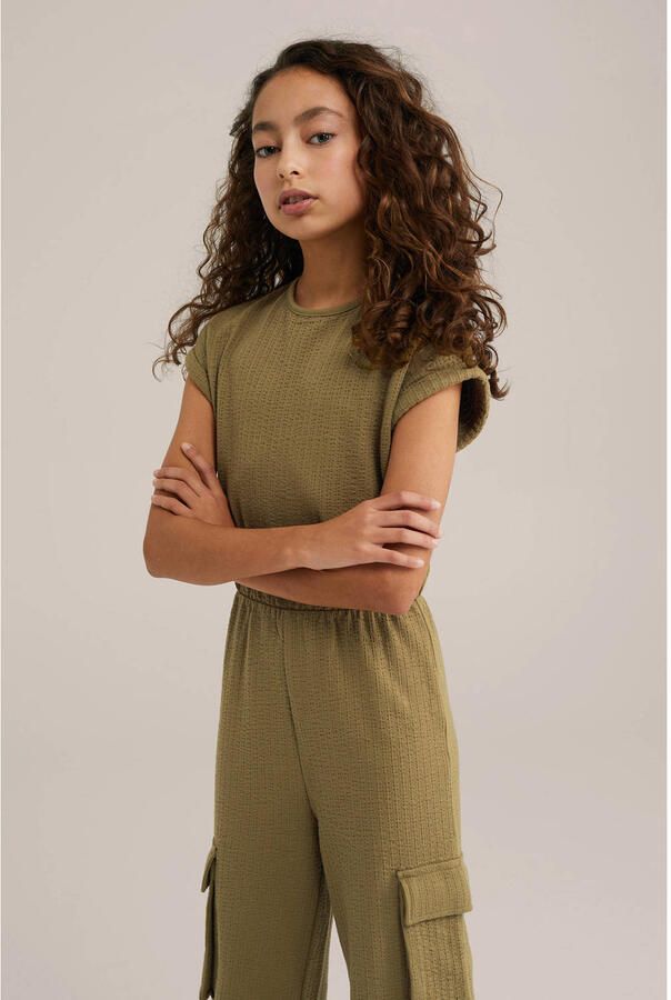 WE Fashion straight jumpsuit kaki