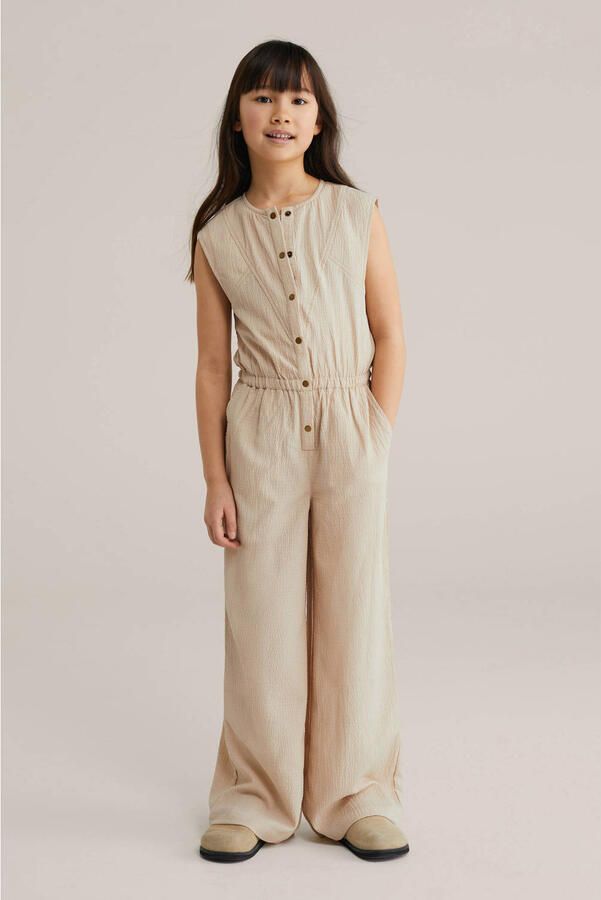 WE Fashion Straight jumpsuit lichtbruin