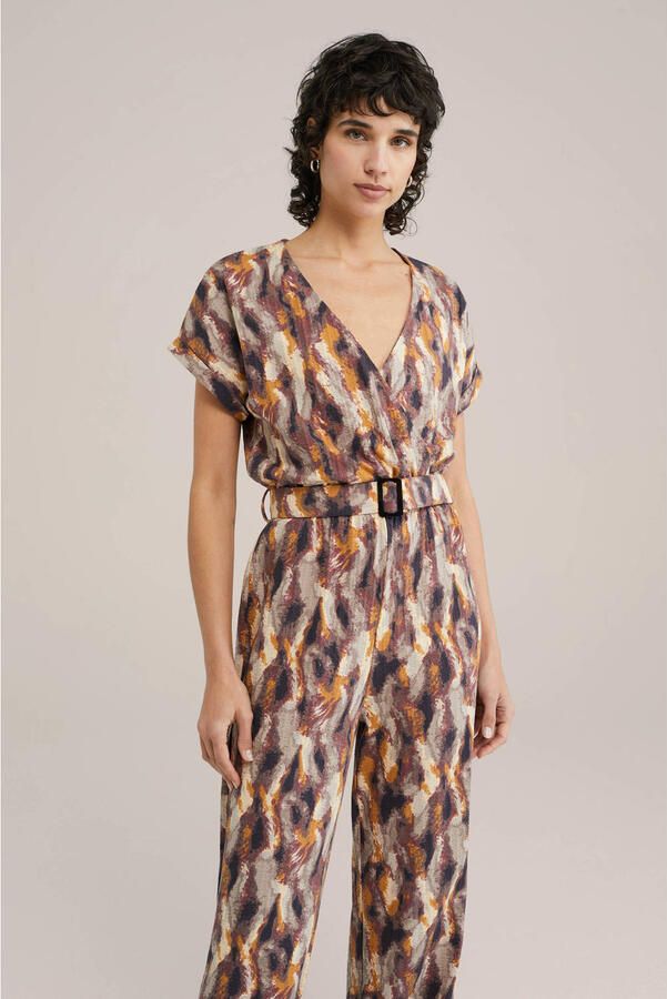 WE Fashion straight jumpsuit paars