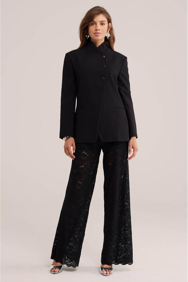 WE Fashion straight leg casual broek zwart - Foto 2