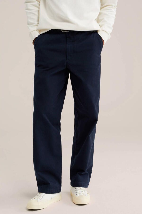 WE Fashion straight leg chino donkerblauw