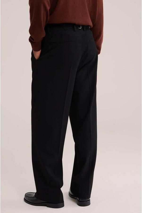WE Fashion straight leg chino met plooien black uni - Foto 2