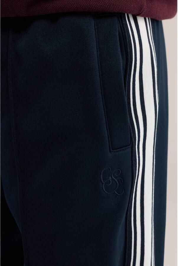 WE Fashion straight leg gestreepte joggingbroek donkerblauw Jongens Sweat - Foto 2