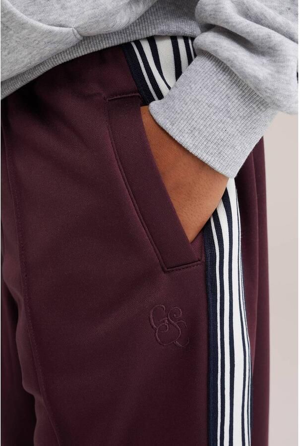 WE Fashion straight leg gestreepte joggingbroek donkerrood Jongens Sweat - Foto 2
