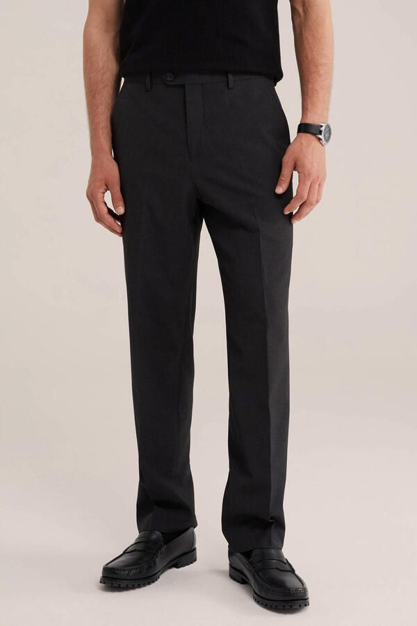 WE Fashion straight leg pantalon antraciet