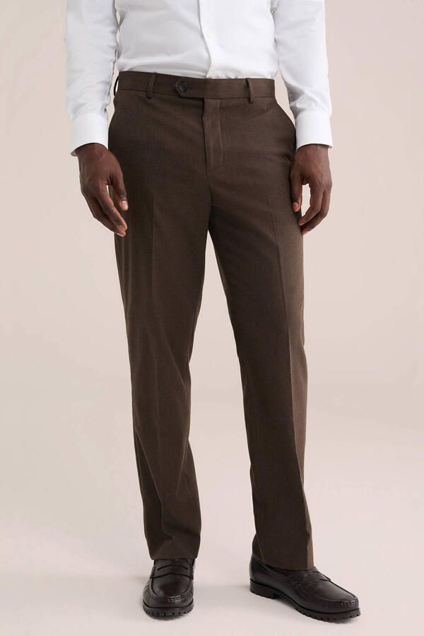 WE Fashion straight leg pantalon bruin