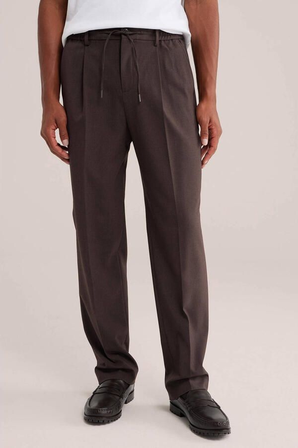 WE Fashion straight leg pantalon bruin