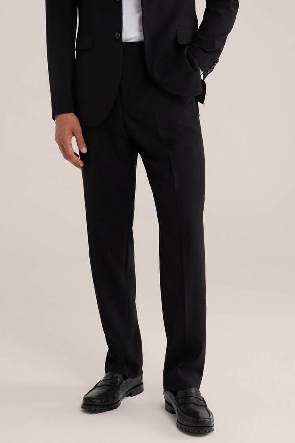 WE Fashion straight leg pantalon zwart