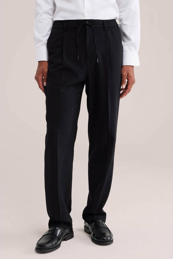 WE Fashion straight leg pantalon zwart