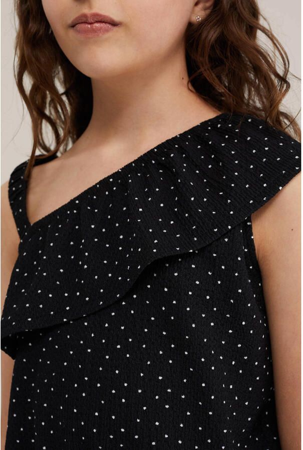 WE Fashion straight leg playsuit met stippen zwart - Foto 2