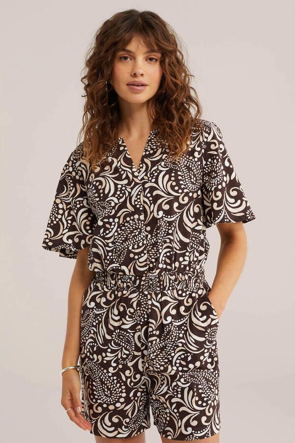 WE Fashion straight playsuit bruin