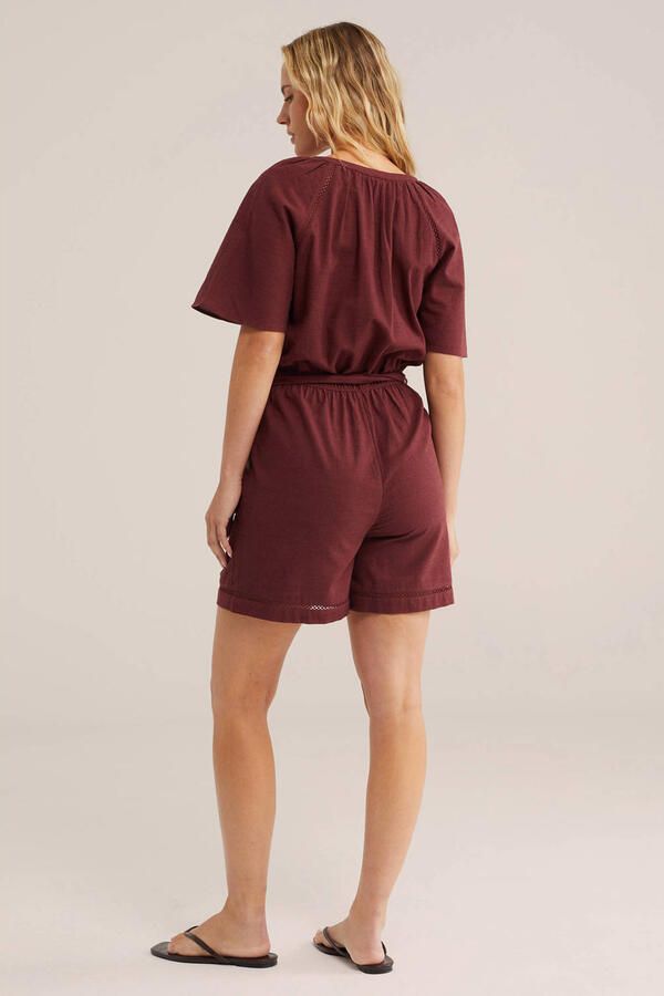 WE Fashion straight playsuit donkerrood - Foto 3