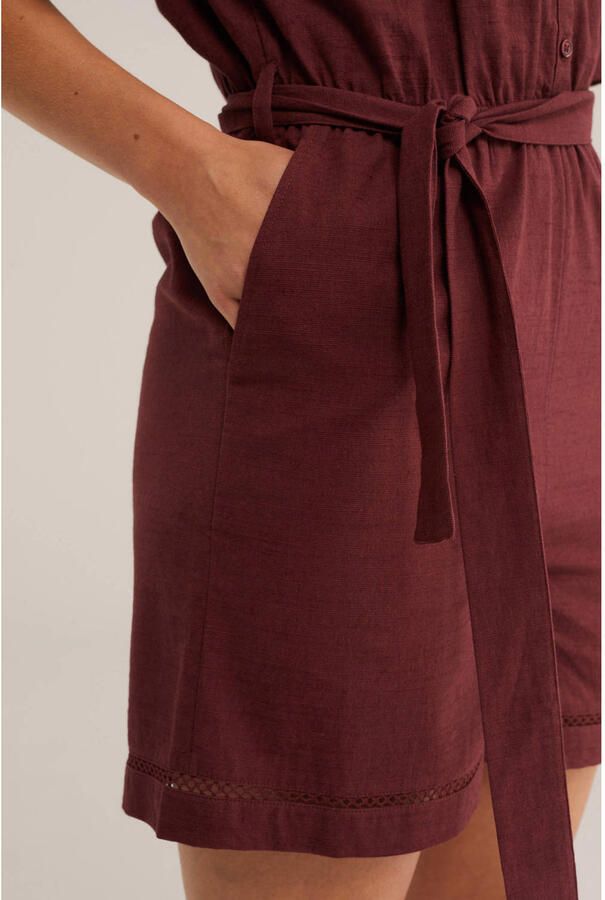WE Fashion straight playsuit donkerrood - Foto 2