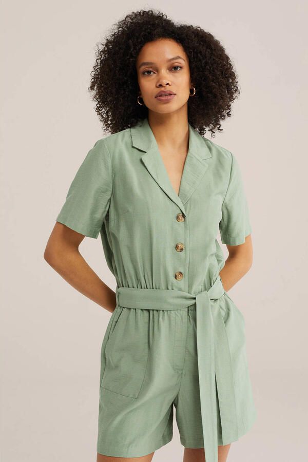 WE Fashion straight playsuit lichtgroen